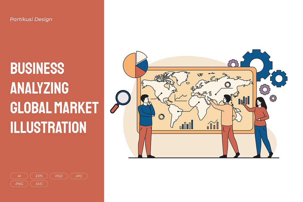 Business Analyzing Global Market, an Illustration by Partikusi Design (Photo 1 of 3)