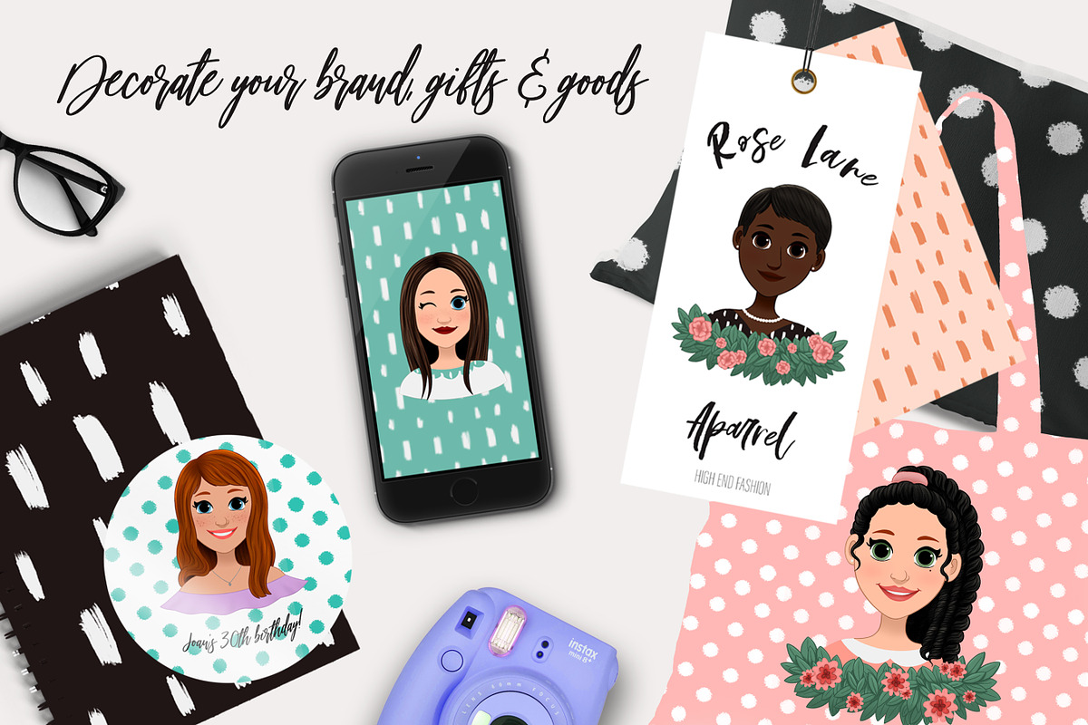 Women Cartoon Portrait Creator, an Illustration by Brushed Rose (Photo 5 of 7)
