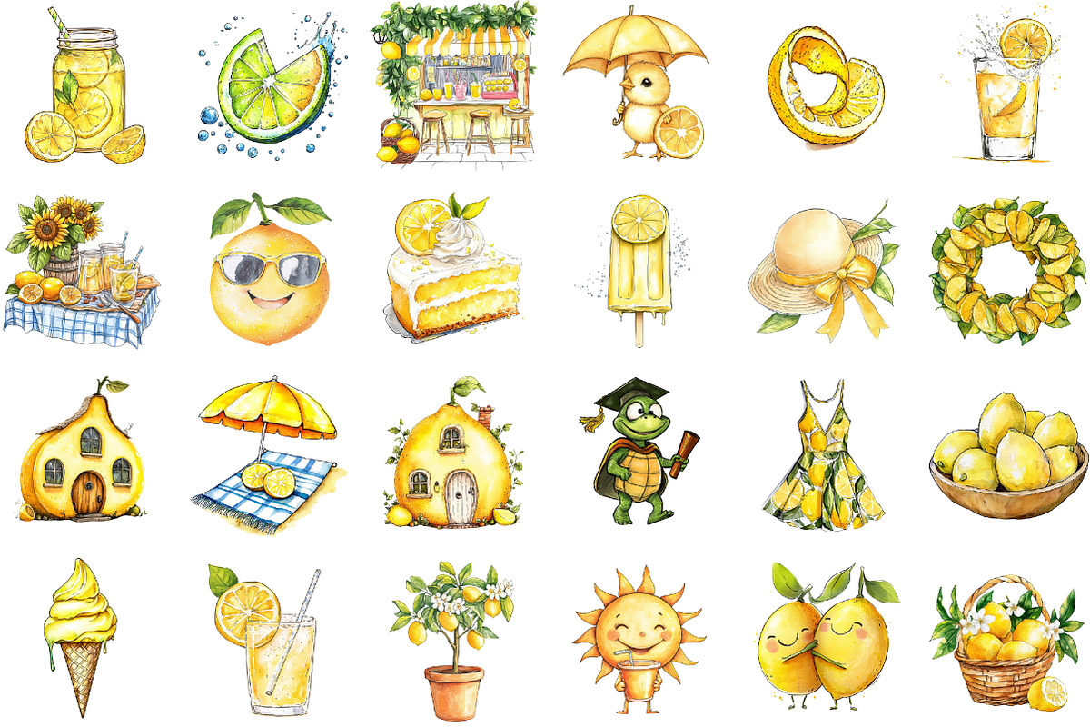 Summer Lemons Clipart, an Illustration by Sublimation Artist (Photo 2 of 6)