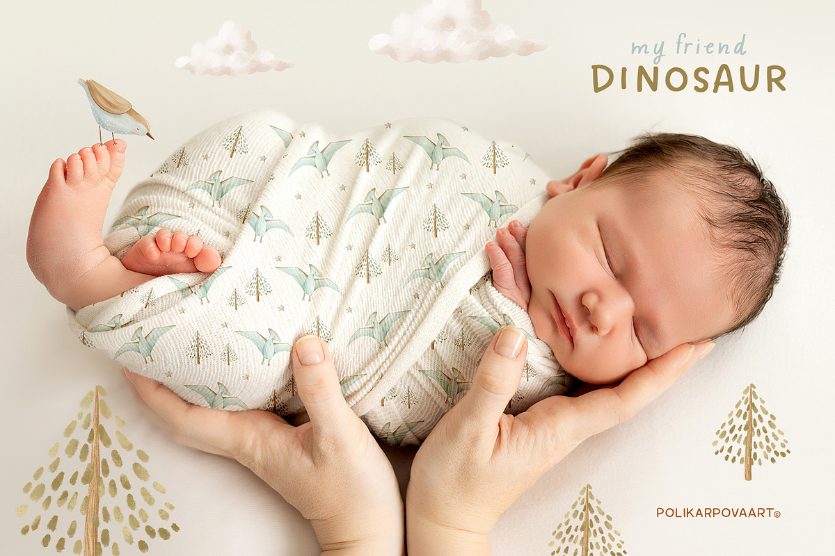 My friend Dinosaur - baby collection, a Decorative Illustration by polikarpovaart (Photo 15 of 18)
