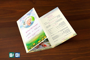 Memories Funeral Program Word, a Brochure Template by Four C Graphic