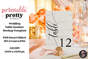 Blush Wedding Table Number Mockup, a Product Mockup by Printable Pretty Studio (Thumbnail 6 of 10)