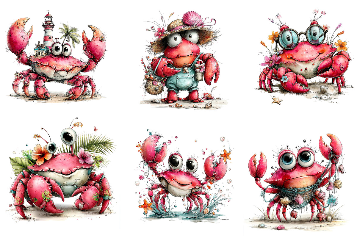 Whimsical Summer Crub Clipart, an Illustration by Dream Creation (Photo 3 of 7)