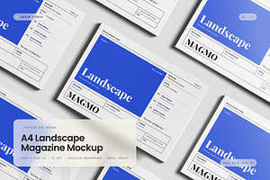 A4 Landscape Magazine Mockup