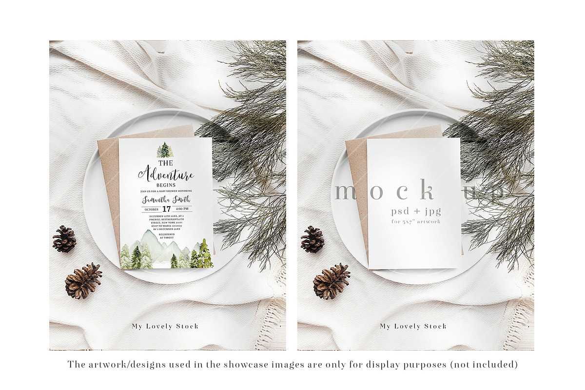 Winter Minimalist Invitation Mockups, an Invitation Template by My Lovely Stock (Photo 2 of 8)