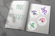 Cute Colored Dragons - Clip Art Set, an Illustration by Tati Bordiu (Thumbnail 2 of 4)