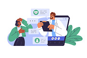 Doctors during online calls set, a Healthcare Illustration by Good Studio (Thumbnail 5 of 5)