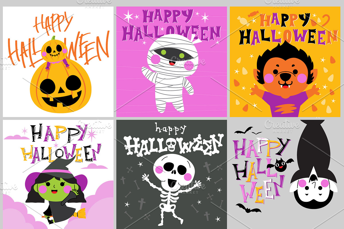 Halloween Character set, an Illustration by faitotoro (Photo 4 of 4)