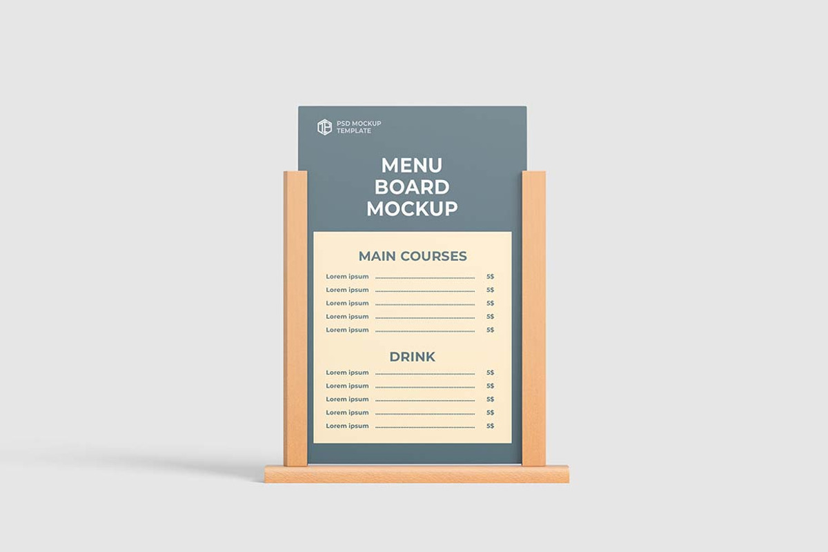 Modern Menu Mockup For Branding, an Advertising Mockup by tiyasprabawa (Photo 2 of 5)