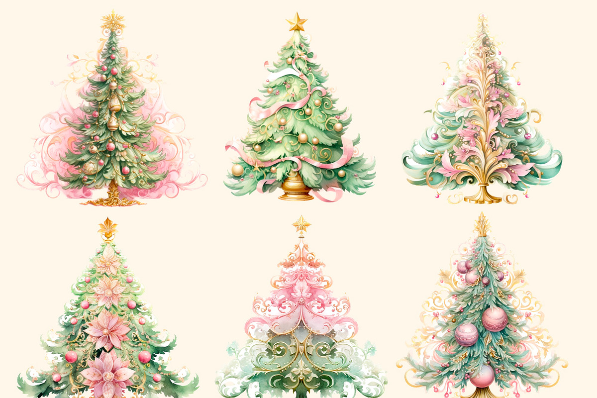 Victorian Christmas tree, clipart, a Decorative Illustration by Hello My Print (Photo 9 of 10)