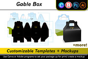 Straight Gable Box Mockup + Template, a Packaging Mockup by Korner (Thumbnail 1 of 12)