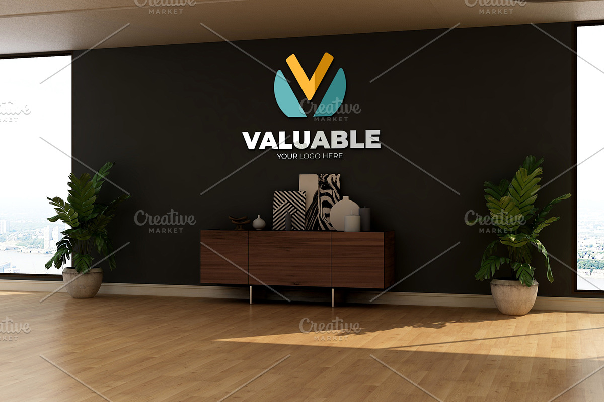 PSD Modern Office Wall Logo Mockup, an Advertising Mockup by Ayy (Photo 5 of 15)