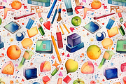 Watercolor Back to School, a Pattern Graphic by Printable Treasure (Thumbnail 5 of 6)