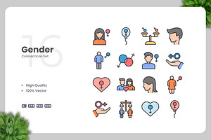Gender Colored Icons, an Icon by Upnowgraphic