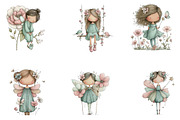 Whimsical Spring Fairy Clipart, an Illustration by CreationArt (Thumbnail 2 of 7)