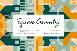 Square Geometric Pattern Set.