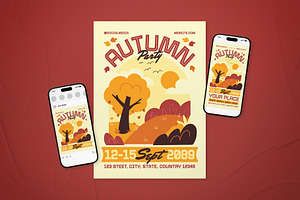 Autumn Party Event Flyer Set, a Flyer Template by The Good Store