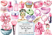 Watercolor Spa Day Clipart, a Seasonal Illustration by Design Market (Thumbnail 1 of 5)