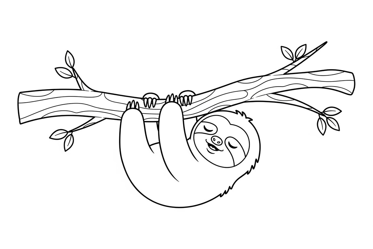 Cute Sloth Line Art Bundle, an Illustration by musafir_fashion (Photo 22 of 51)