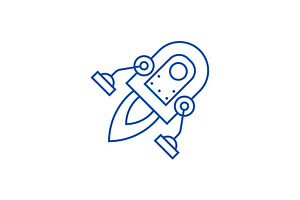 Space Rocket Line Icon Concept