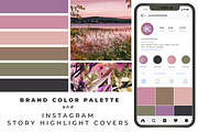 Color Palette + 12 Instagram icons, a Solid Icon by Akwadesign (Thumbnail 1 of 5)