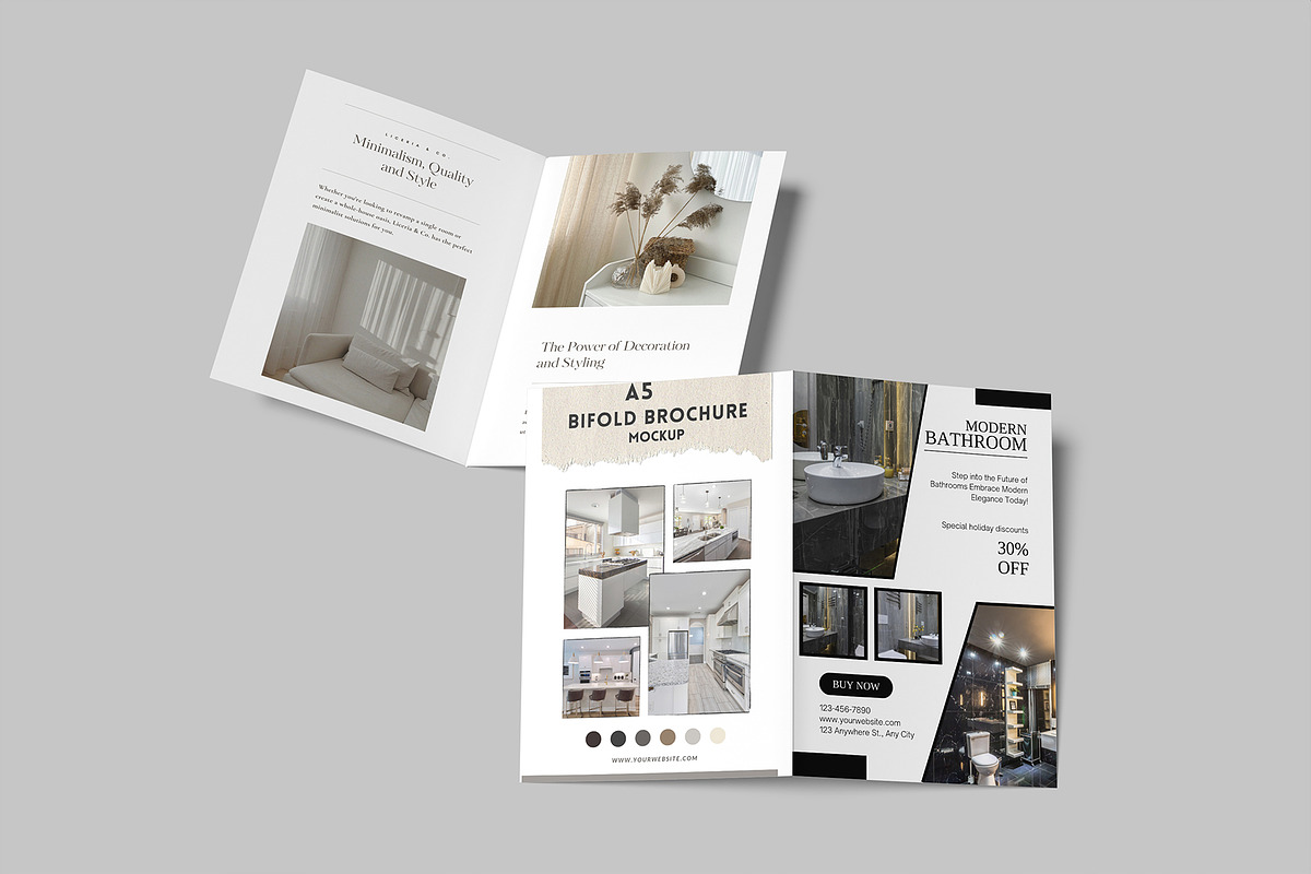 A5 Bifold Brochure Mockup, a Flyer Template by lamorastudio (Photo 11 of 11)