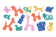 Animals balloons set + backgrounds, an Animal Illustration by PaperTrident (Thumbnail 3 of 8)