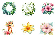 Safari animals watercolor clipart, an Illustration by CreationArt (Thumbnail 7 of 7)