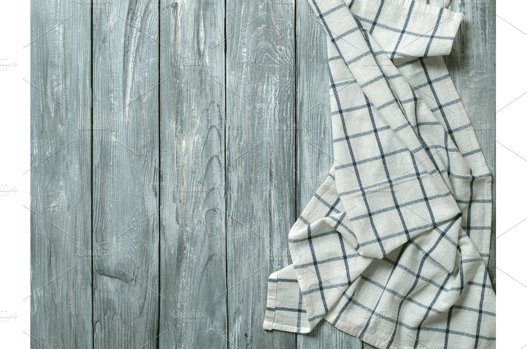 Gray wooden table with kitchen, an Abstract Photo by Fascinadora
