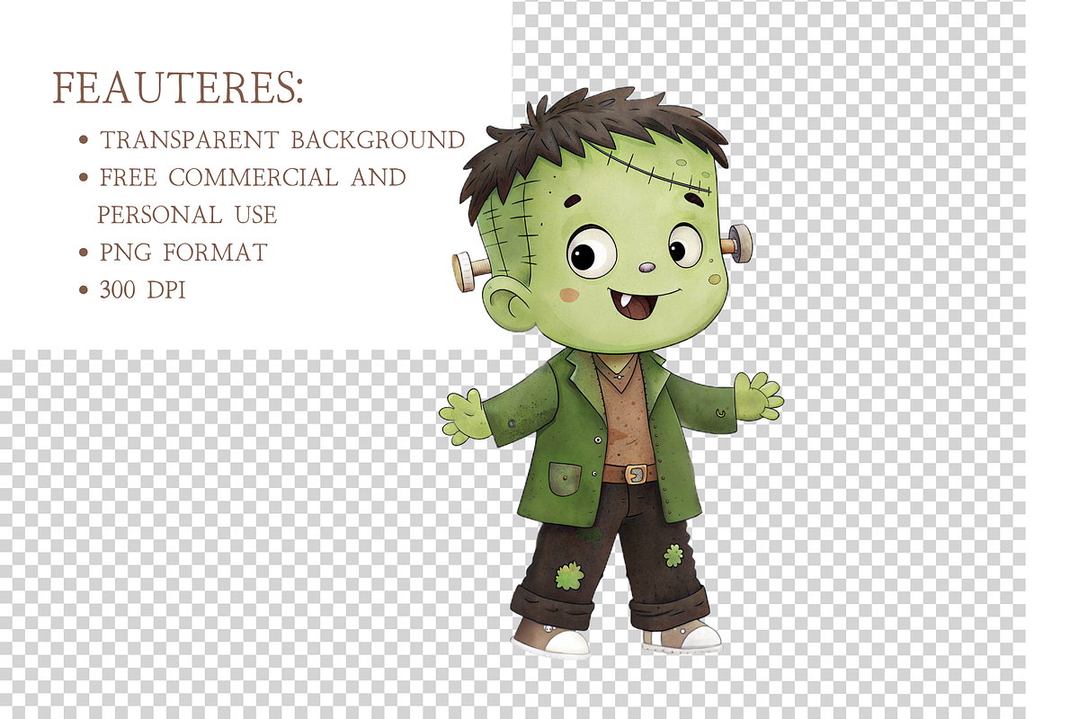 Cute Halloween Clipart, a Decorative Illustration by MockupWizard (Photo 4 of 5)