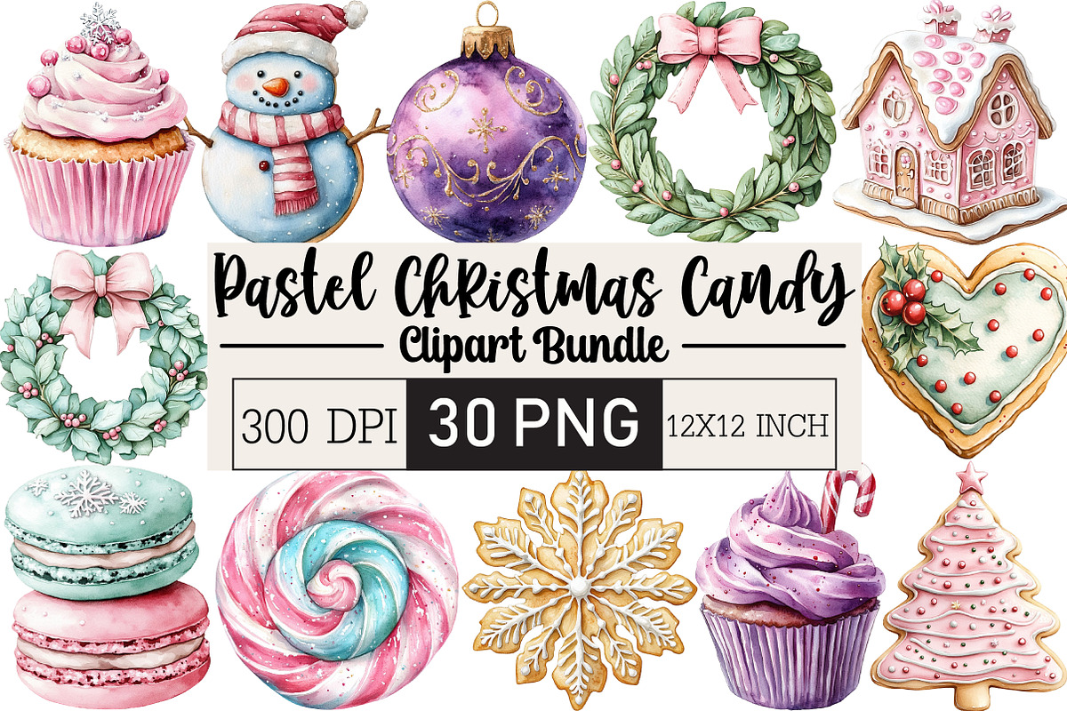 Pastel Christmas Cookies Candy, an Illustration by Black Bird Studio (Photo 1 of 6)