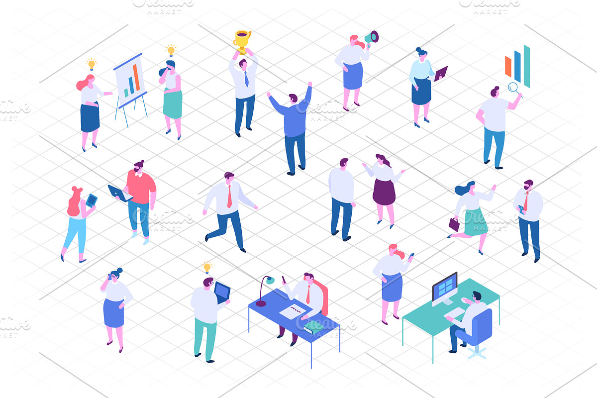 Isometric cartoon people vector set, a Person Illustration by Vector_Art (Photo 8 of 24)