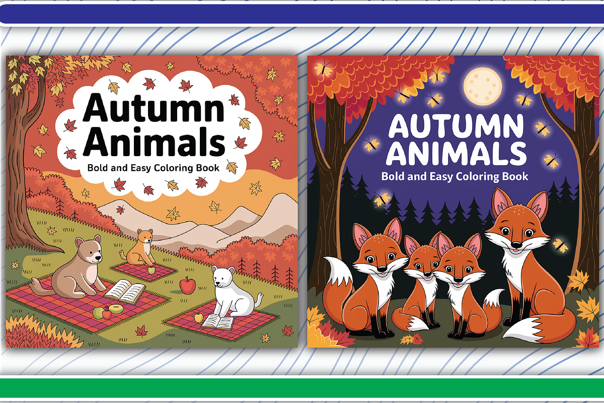 Autumn Animals Coloring Pages, an Illustration by LightExpress (Photo 4 of 5)