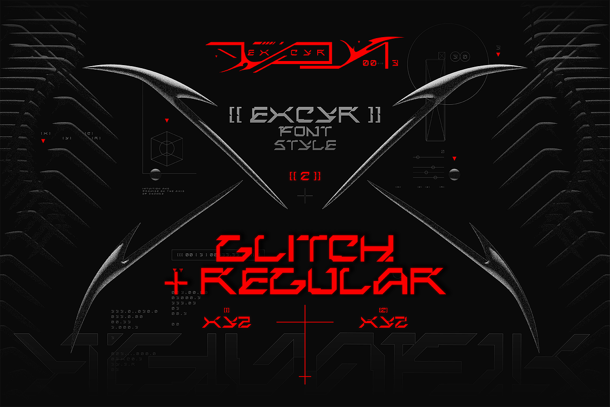 EXCYR | Futuristic Cyber Font, a Sans Serif Font by Nol 3 Studio (Photo 3 of 9)