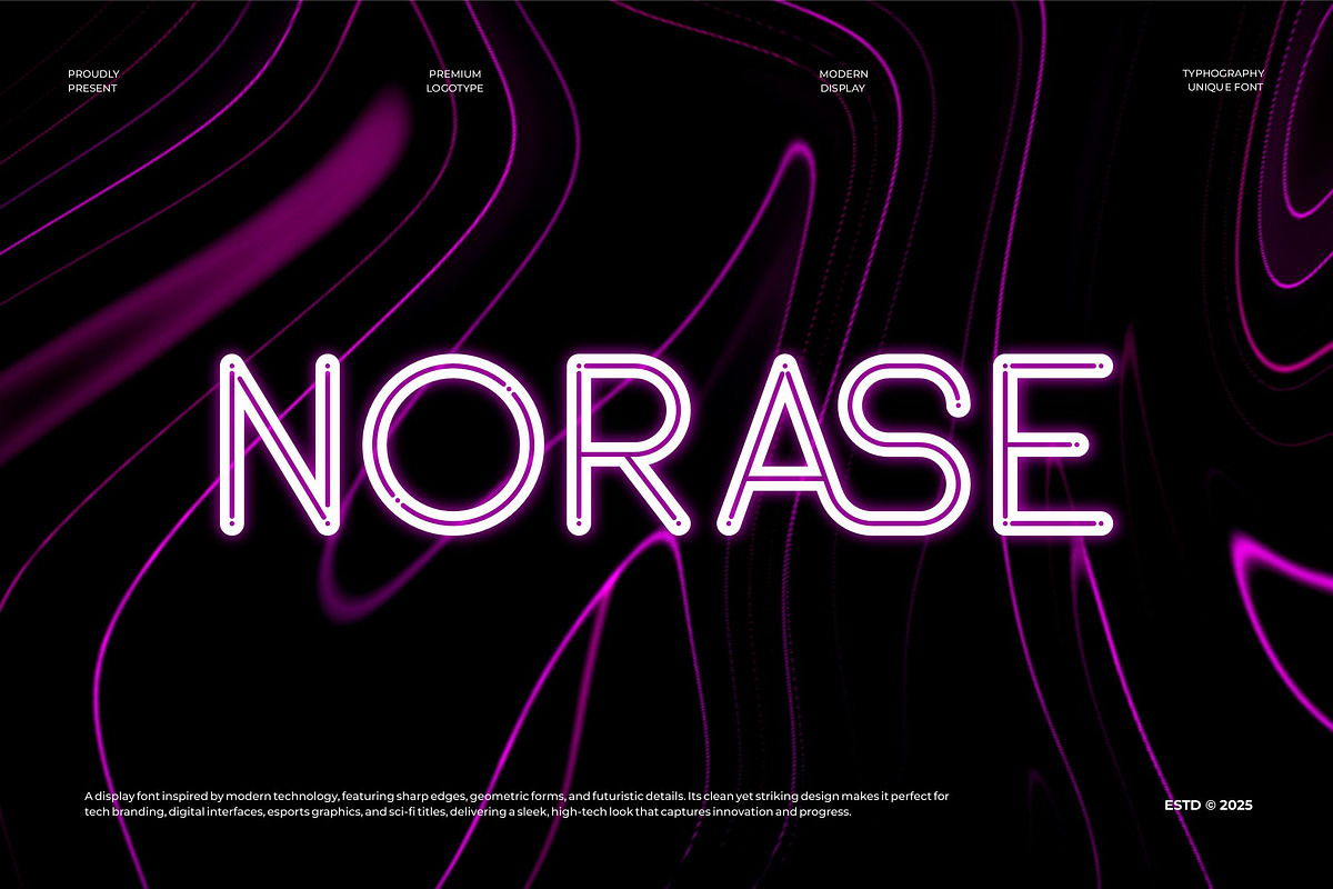 Norase || Futuristic Sans Serif Font, a Sans Serif Font by Ermedia Studio (Photo 1 of 10)