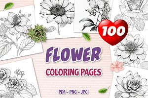 100 Beautiful Flower Coloring Pages