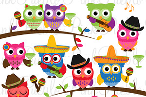 Cinco De Mayo Owls Clipart & Vectors