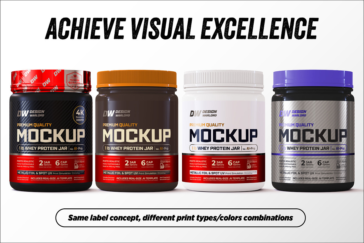 1lb Whey Protein Jar Mockup A1-Pro, a Packaging Mockup by Design Warlord (Photo 9 of 16)