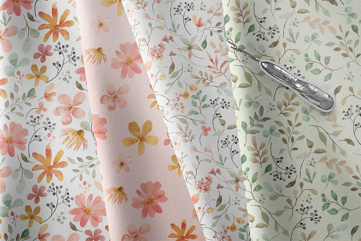 Seamless patterns with wildflowers, a Pattern Graphic by Larisa Maslova (Photo 3 of 3)