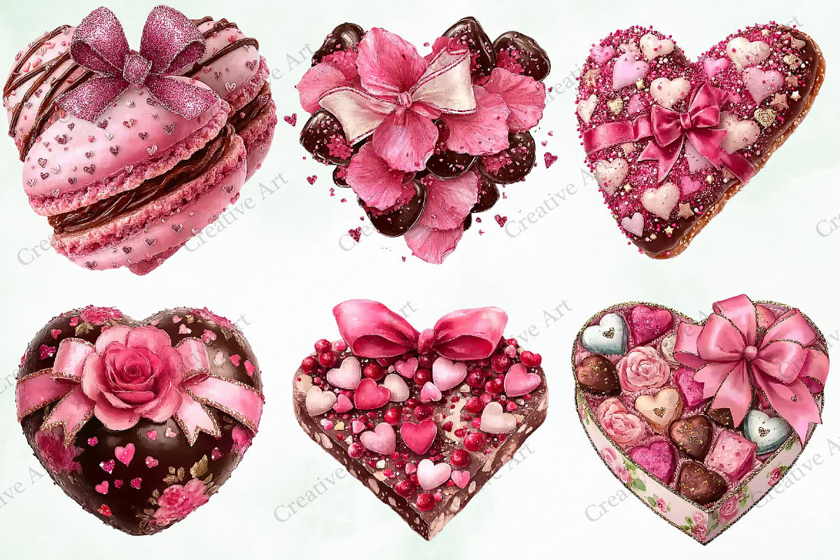 Valentine Chocolate Clipart Bundle, an Illustration by Creative Art (Photo 2 of 9)