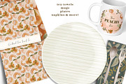 Peaches and Sage watercolor clipart, a Pattern Graphic by Bridgett Stahlman Design (Thumbnail 5 of 9)