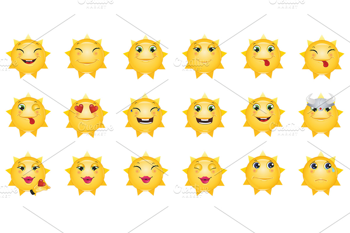 Sun Emoticons, an Emoji Icon by land art (Photo 13 of 13)