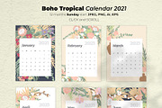 Boho Calendar Template 2021, a Stationery Template by Rose Design (Thumbnail 3 of 6)