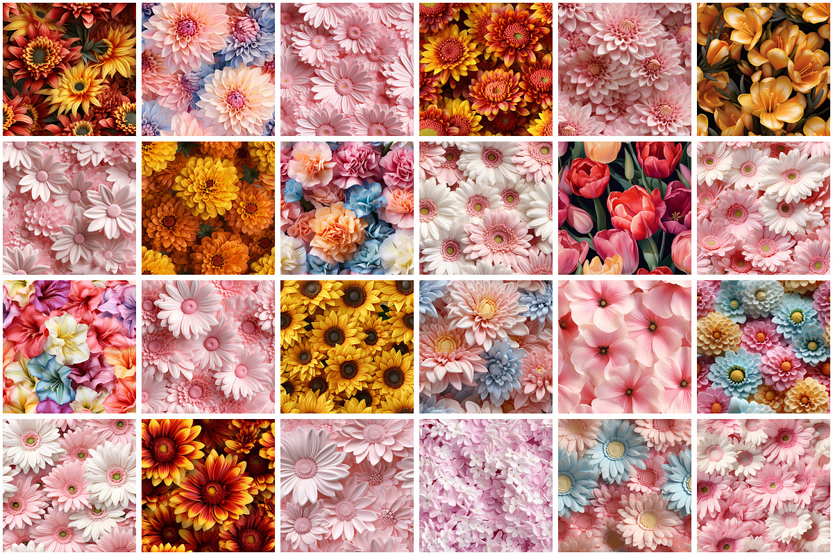 3D Flower Seamless Pattern, a Pattern Graphic by Forhadx5 (Photo 7 of 13)