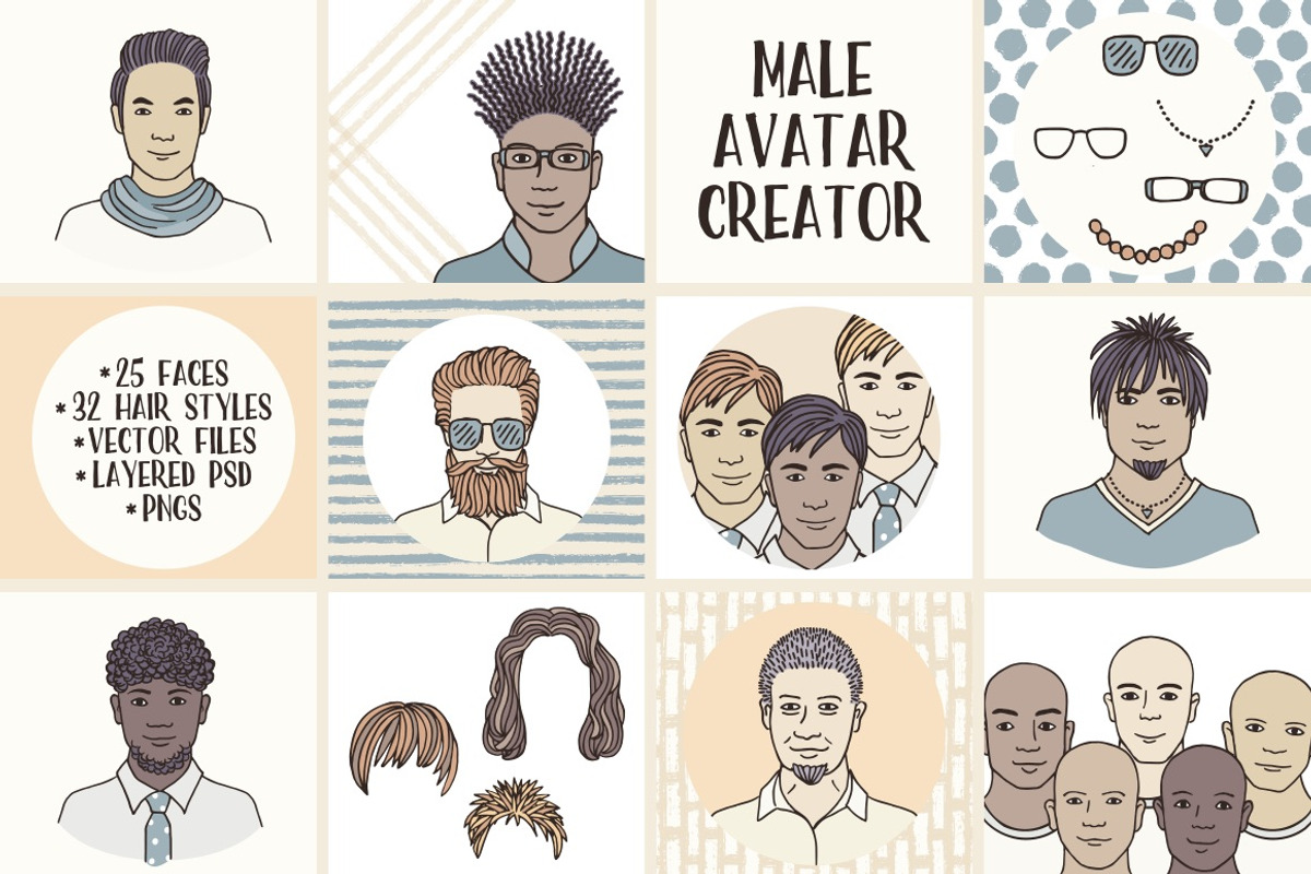 Huge Collection of 220 Diverse Faces, a Person Illustration by Franzi draws (Photo 9 of 12)