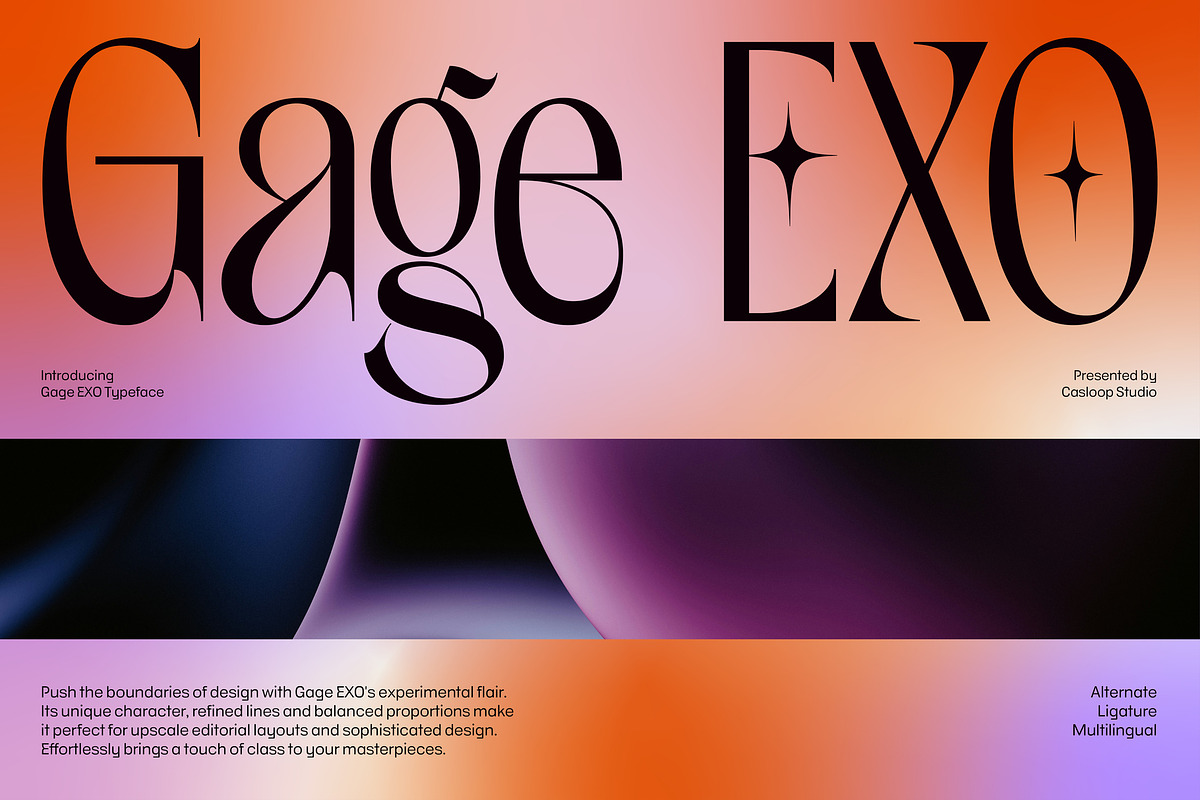 Gage EXO Elegant Display Font, a Sans Serif Font by Casloop Studio (Photo 1 of 9)