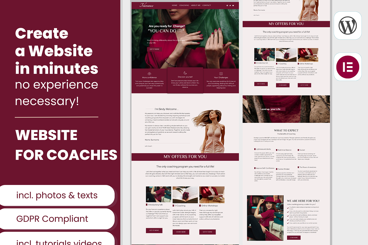 Feminine Wordpress Template Purple, a WordPress Template by myvisuell.de Webdesign (Photo 8 of 9)