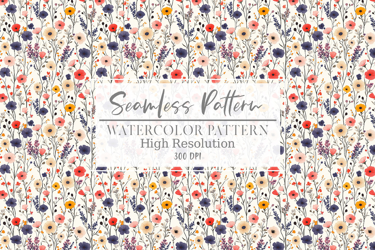 Wildflower Seamless Pattern, a Seasonal Illustration by Layerology (Photo 1 of 3)