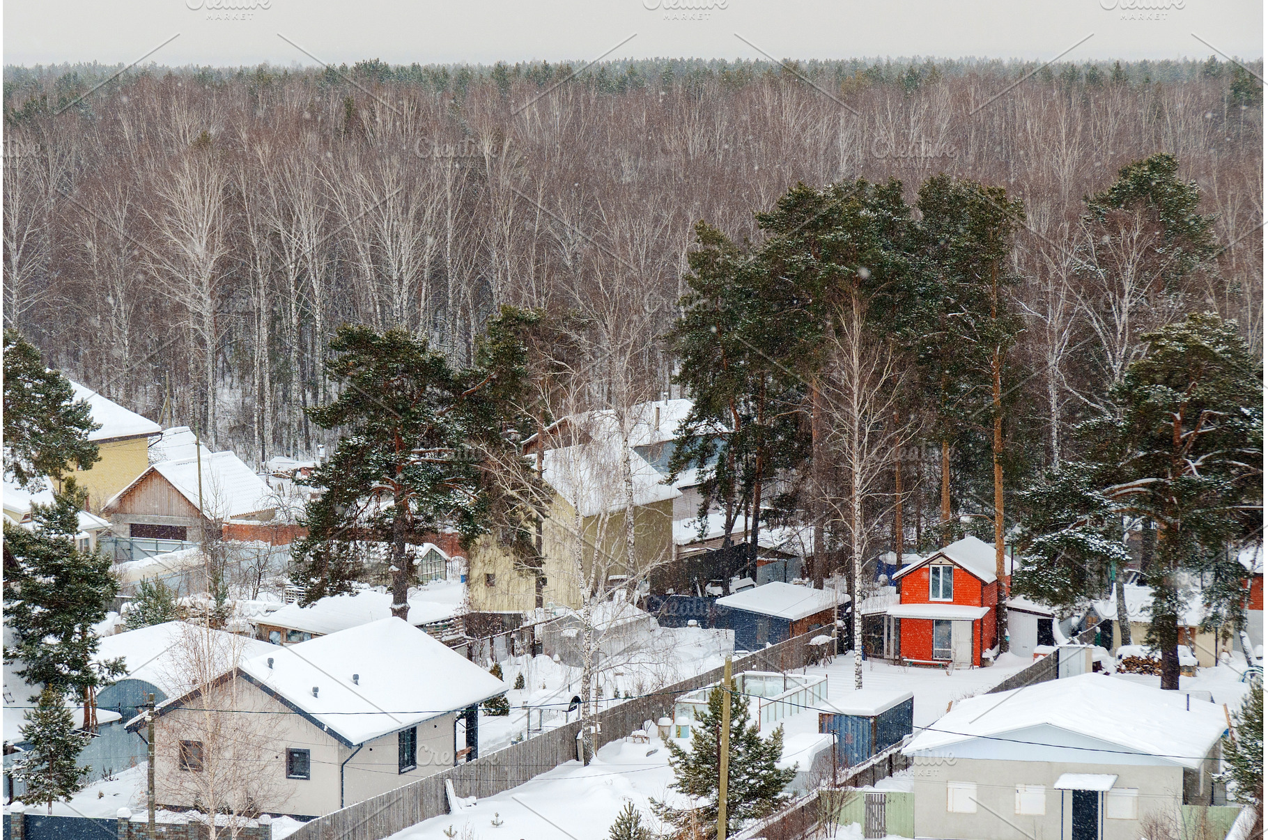 Winter envelops a tranquil village, an Architecture Photo by darksoul72
