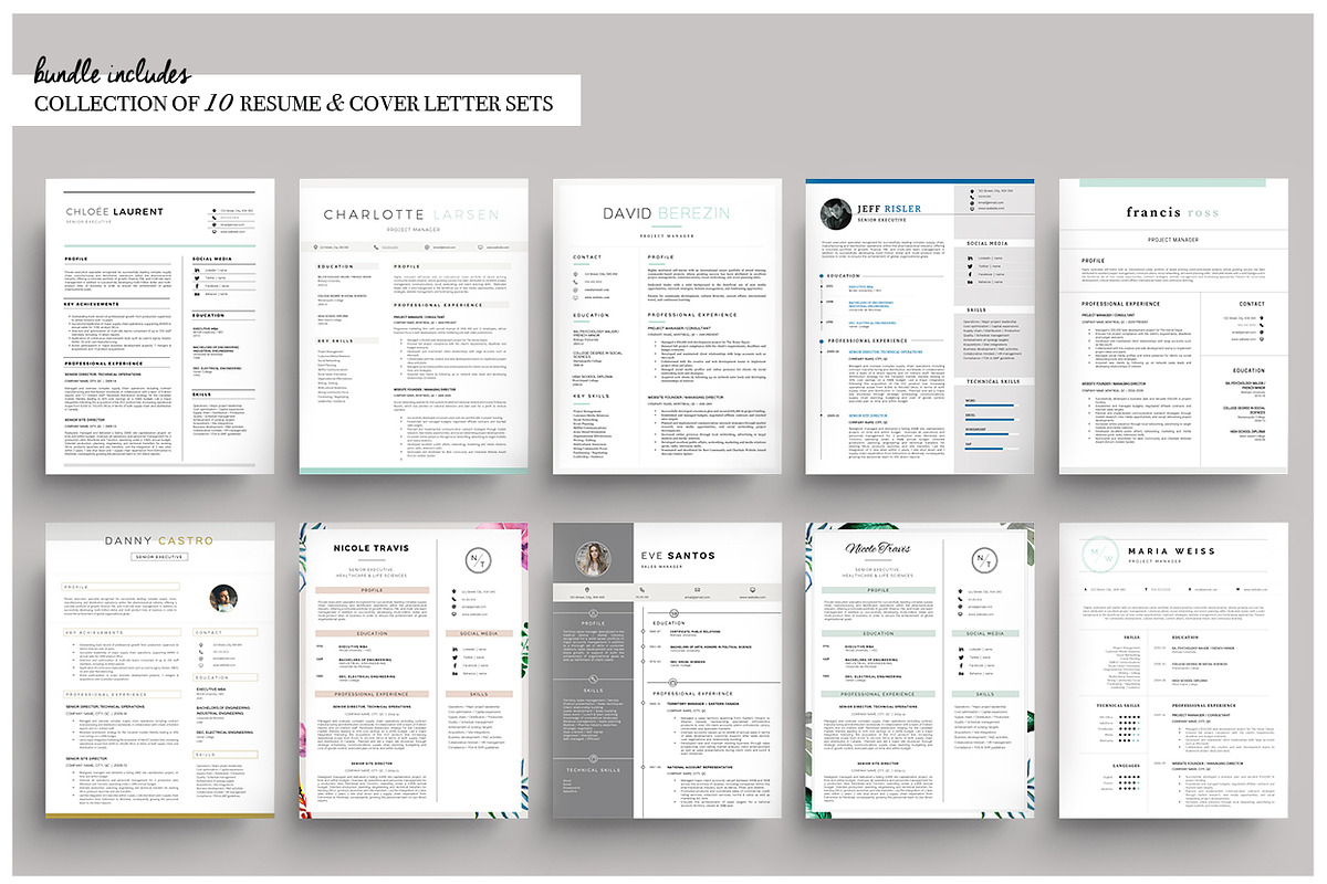 Rise & Grind-Resume & letter Bundle, a Resume Template by careerboutique (Photo 2 of 6)